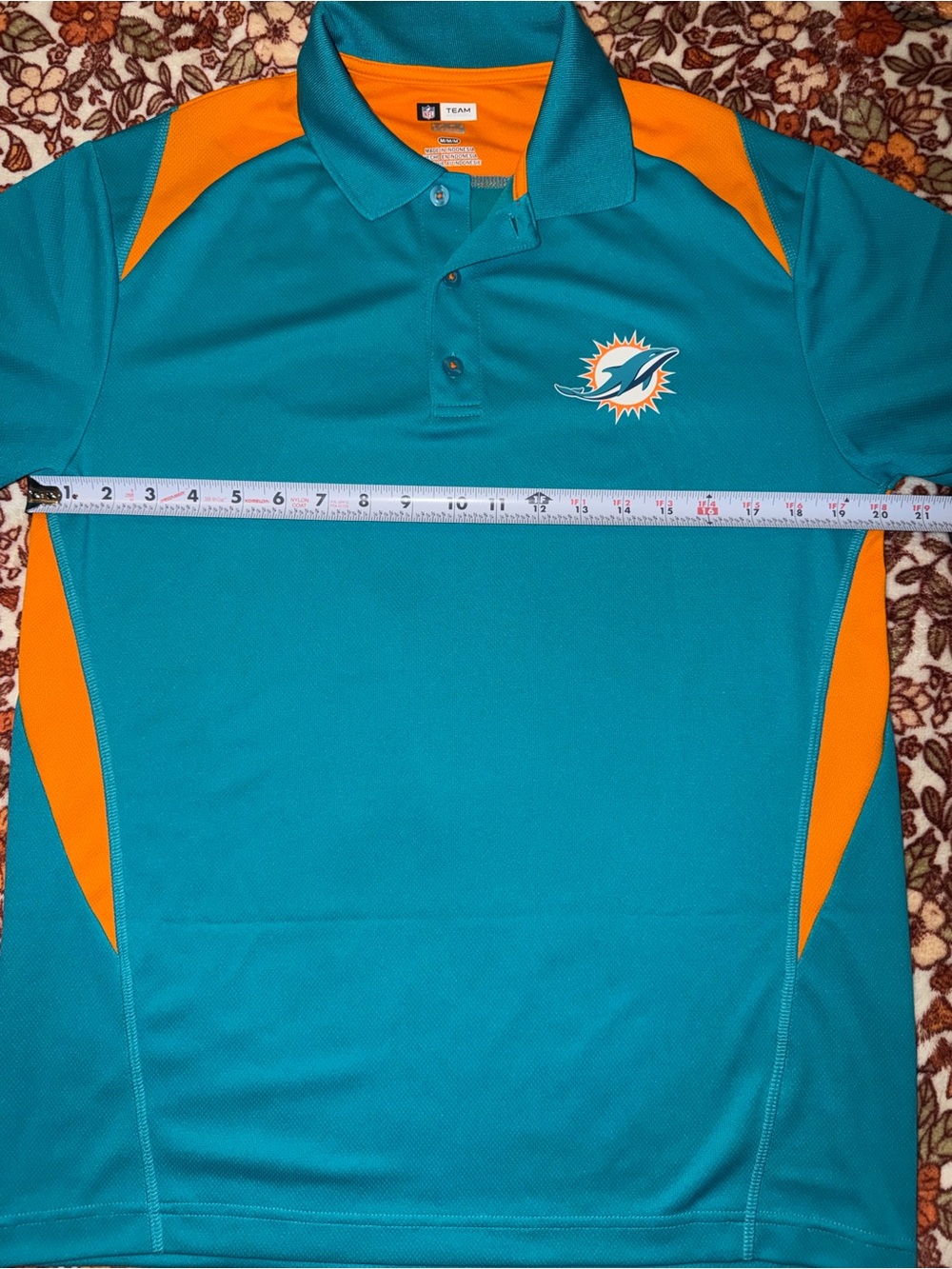 NFL Miami Dolphins Teal and Orange Polo Shirt - Picture 3 of 5